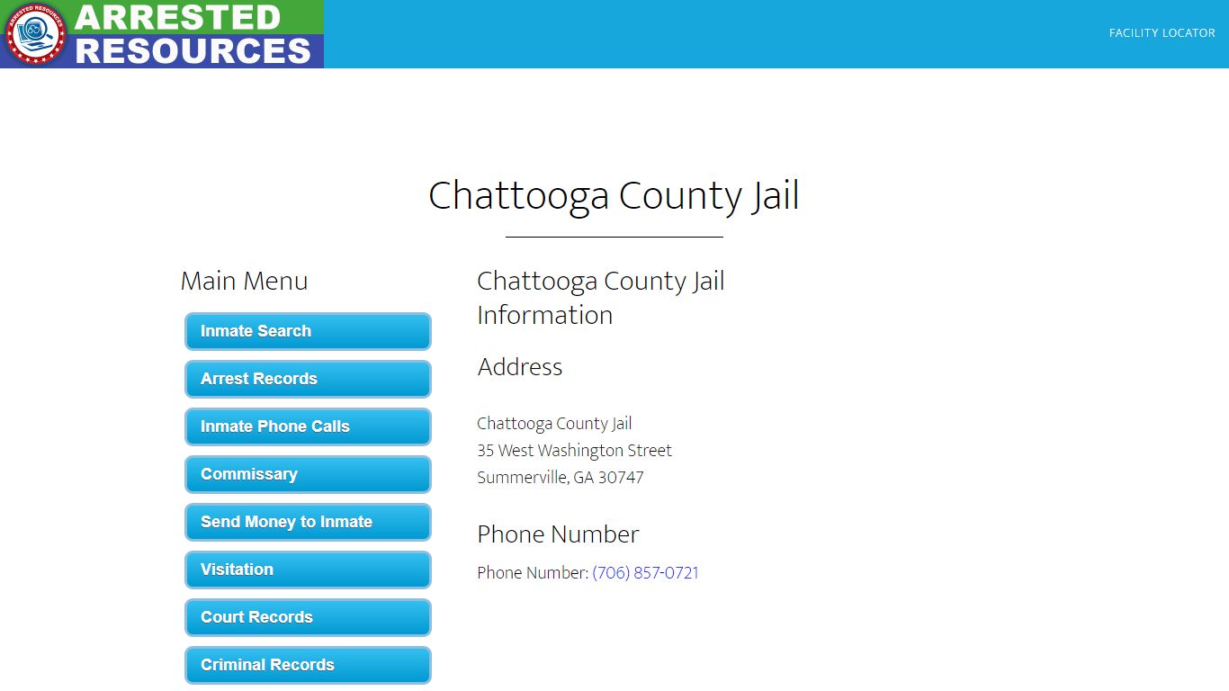 Chattooga County Jail - Inmate Search - Summerville, GA