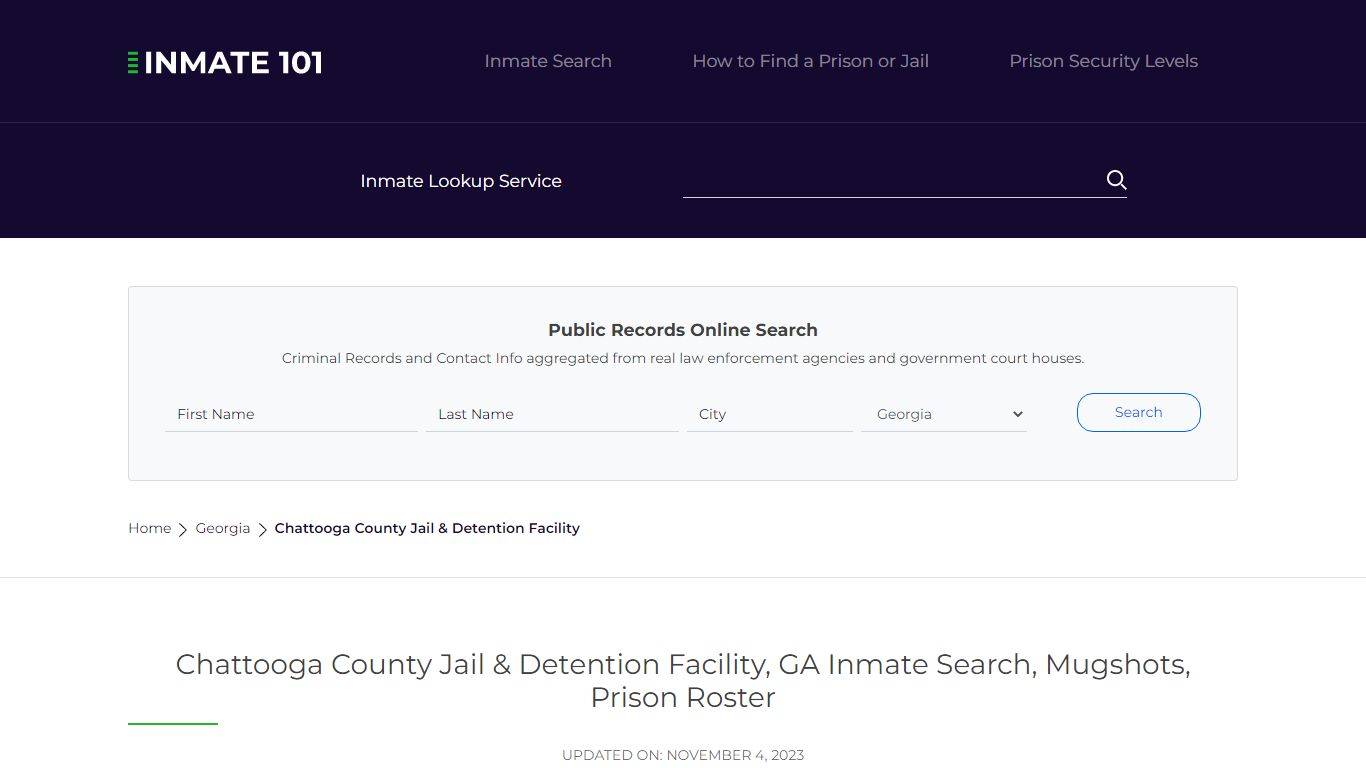 Chattooga County Jail & Detention Facility, GA Inmate Search, Mugshots ...